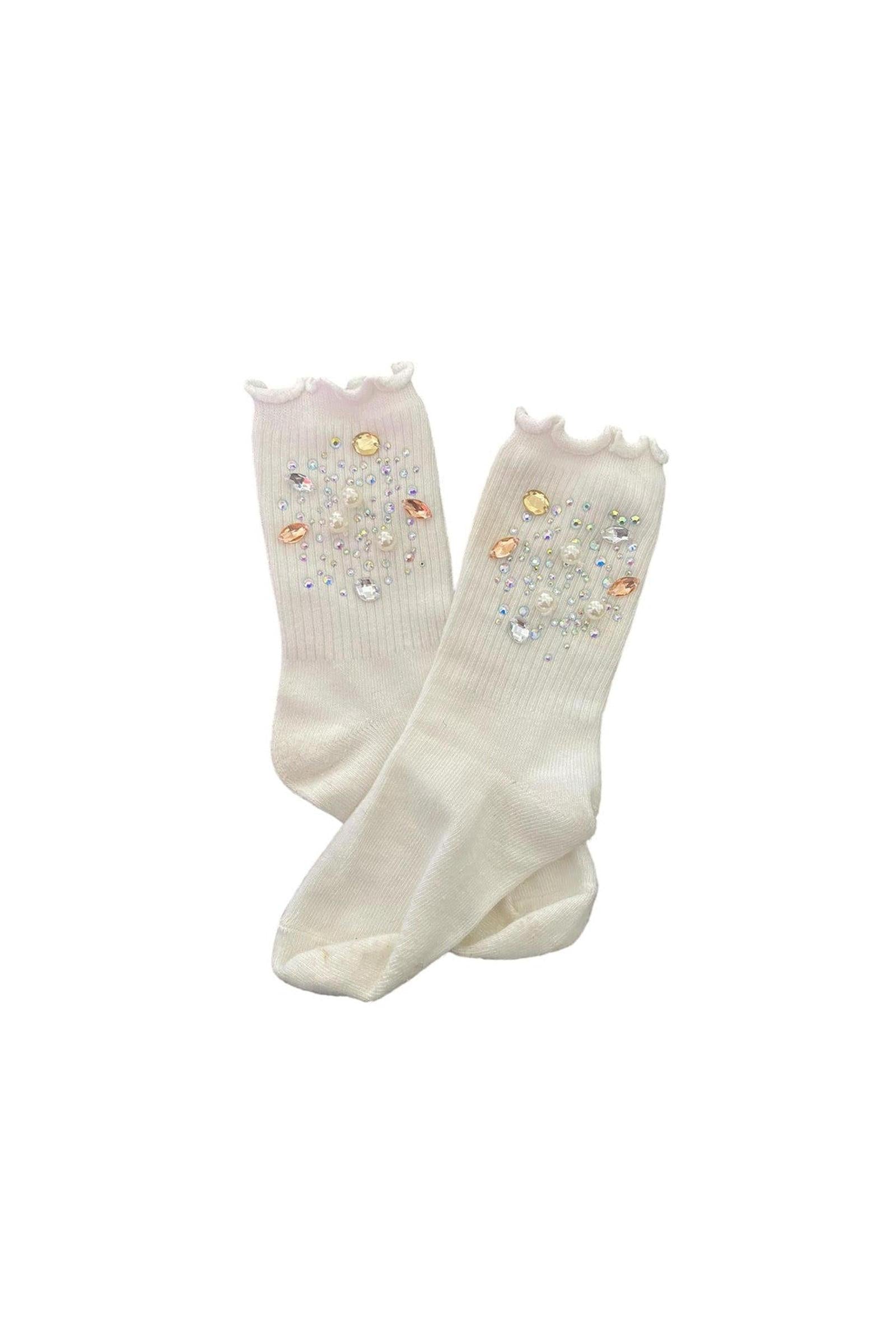 Silver and Gold Gem High Socks
